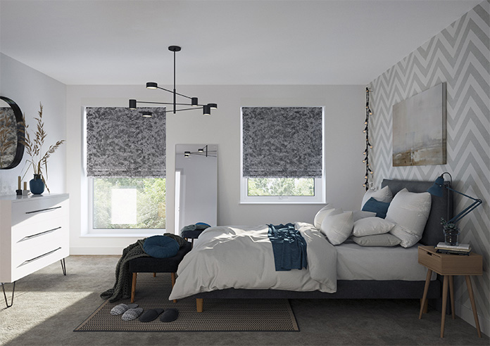 Crushed Velvet, Steel - Roman Blind - Image 8